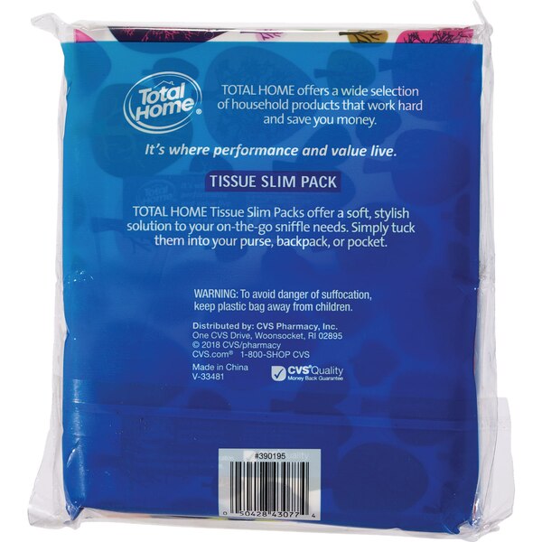 Total Home Tissue Slim Pack, Assorted Designs, 6 ct