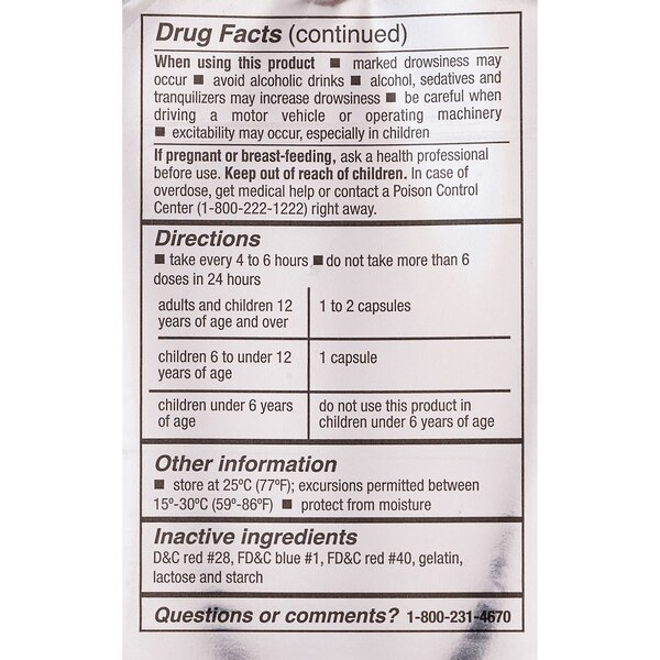 CVS Health Allergy Relief Diphenhydramine Capsules