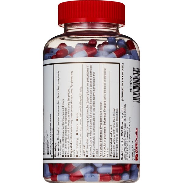 CVS Health Extra Strength Acetaminophen Pain Reliever & Fever Reducer 500 MG Gelcaps