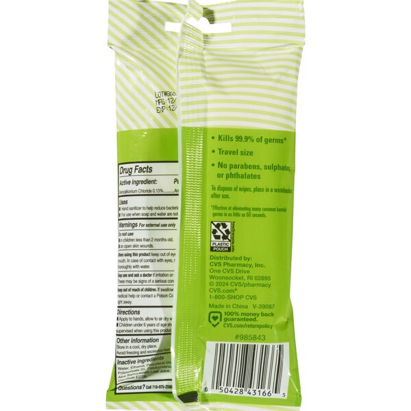 Total Home Earth Essentials Antibacterial Hand Wipes, Unscented, 20 ct