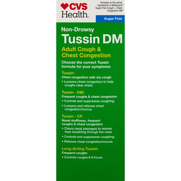 CVS Health Non Drowsy Tussin DM Adult Cough & Chest Congestion, 8 OZ