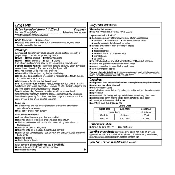 CVS Health Infants' Ibuprofen Oral Suspension Concentrated Drops, Berry, 1 FL OZ