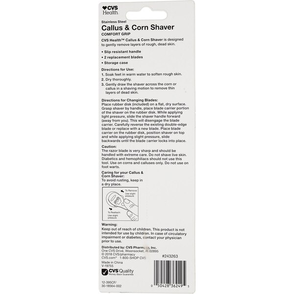CVS Health Callus & Corn Comfort Grip Shaver