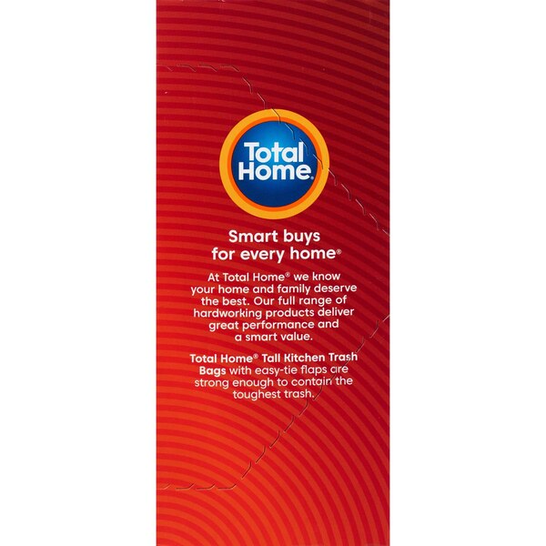 Total Home Tall Kitchen Trash Bags, Extra Strong 13 Gallon, 30 ct