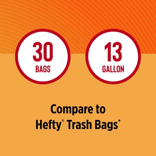 Total Home Tall Kitchen Trash Bags, Extra Strong 13 Gallon, 30 ct