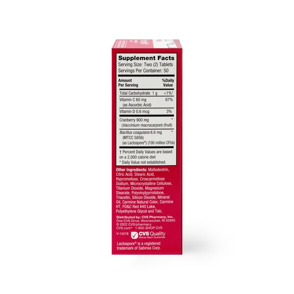 CVS Health Urinary Health Cranberry Supplement 450 Mg Tablet, 100 CT