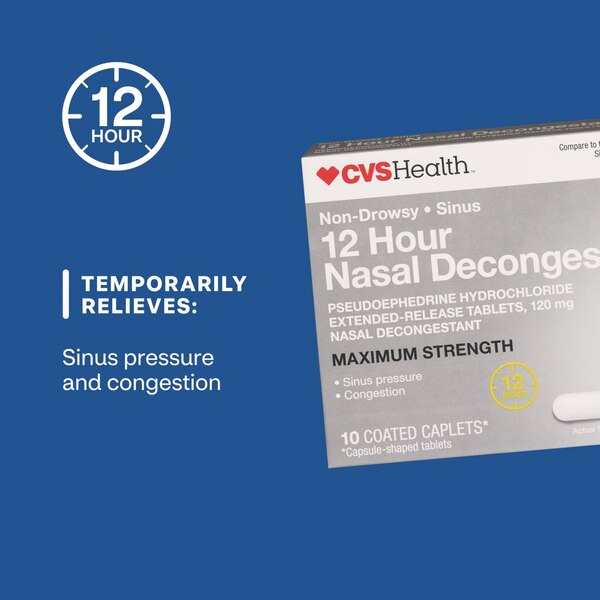 CVS Health 12HR Non Drowsy, Maxium Strength Nasal Decongestant