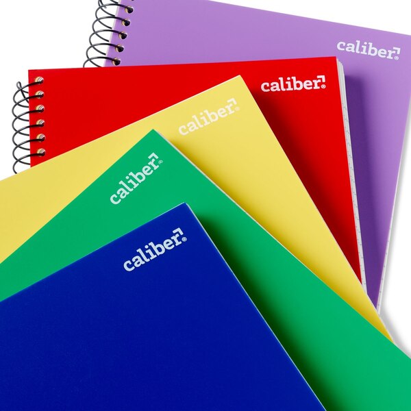 Caliber Premium 3 Subject Notebook, College Ruled, 150 Sheets, Assorted