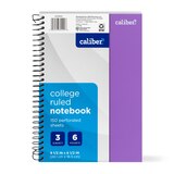 Caliber Premium 3 Subject Notebook, College Ruled, 150 Sheets, Assorted, thumbnail image