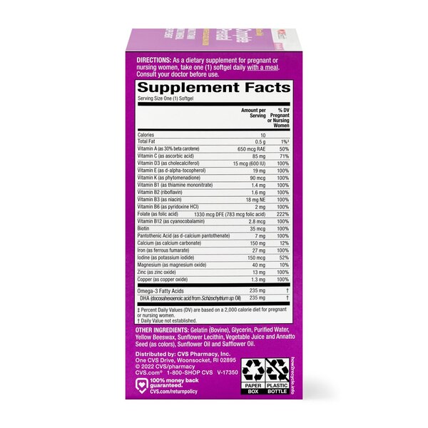 CVS Health Complete Prenatal with DHA & Folic Acid Softgels, 30 CT
