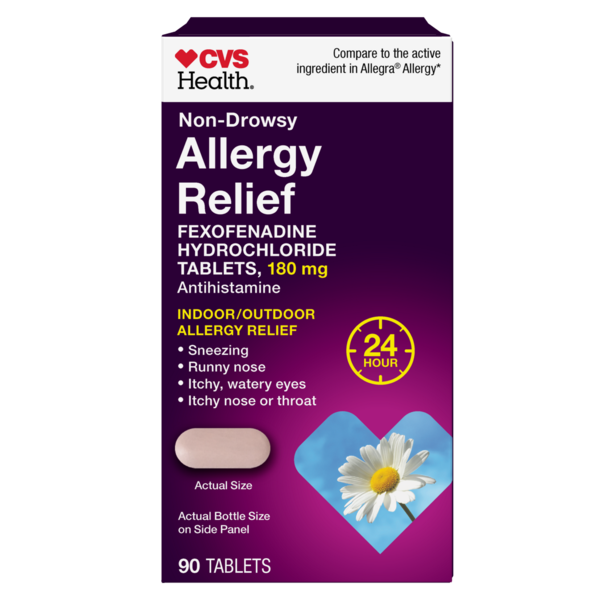 CVS Health 24HR Non Drowsy Allergy Relief Fexofenadine HCl Tablets