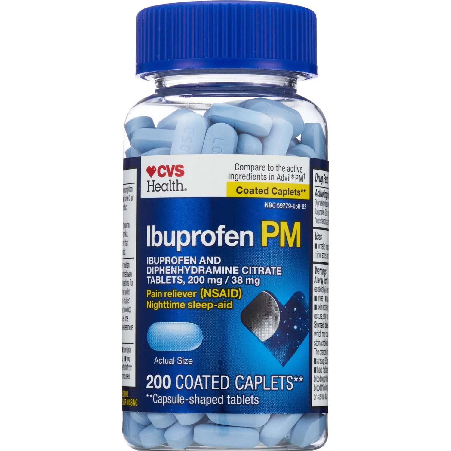 CVS Ibuprofen PM Pain Reliever & Nighttime Sleep-Aid Coated Caplets