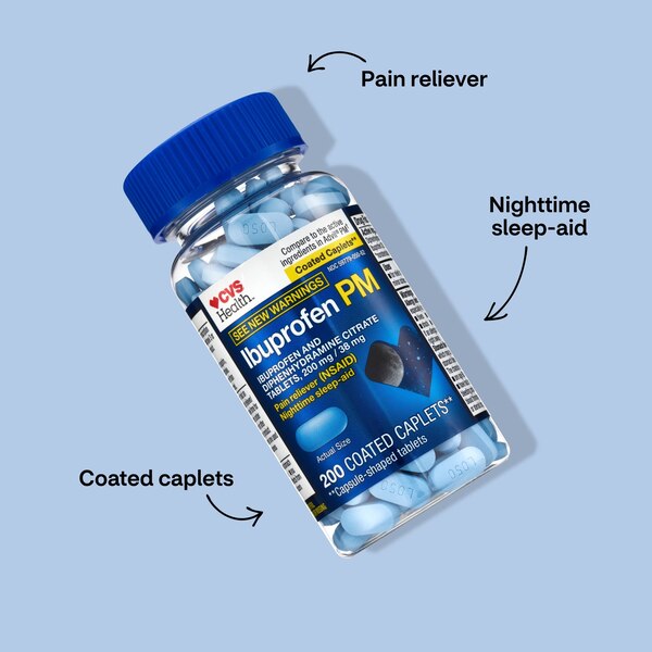 CVS Health Ibuprofen PM Pain Reliever & Nighttime Sleep-Aid Coated Caplets