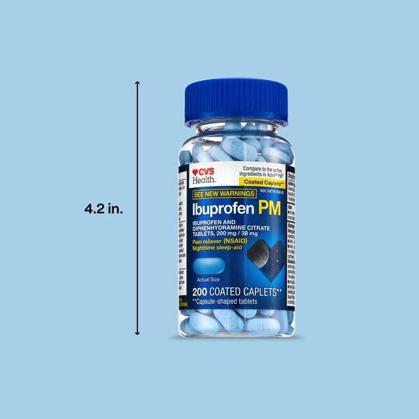 CVS Health Ibuprofen PM Pain Reliever & Nighttime Sleep-Aid Coated Caplets