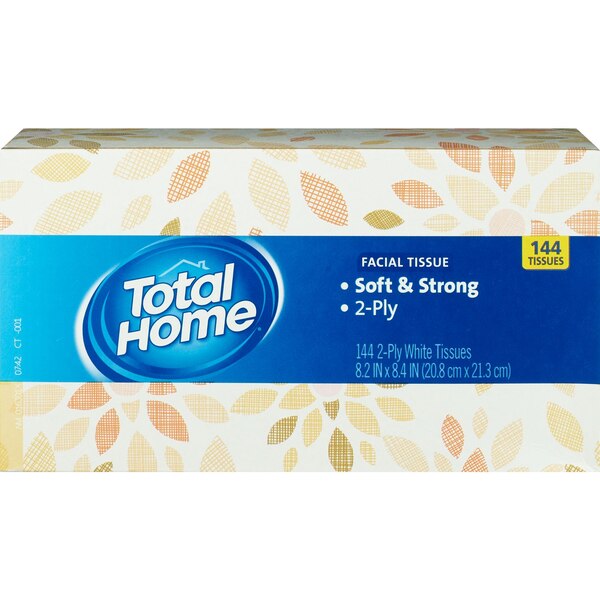 Total Home Facial Tissue Soft & Strong 2-Ply, Assorted Box Colors, 144 ct