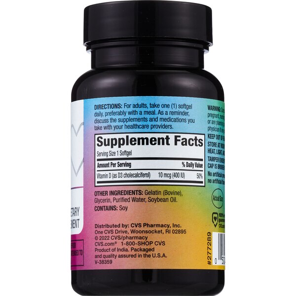 CVS Health 10 MCG Vitamin D3 Softgels, 100 CT