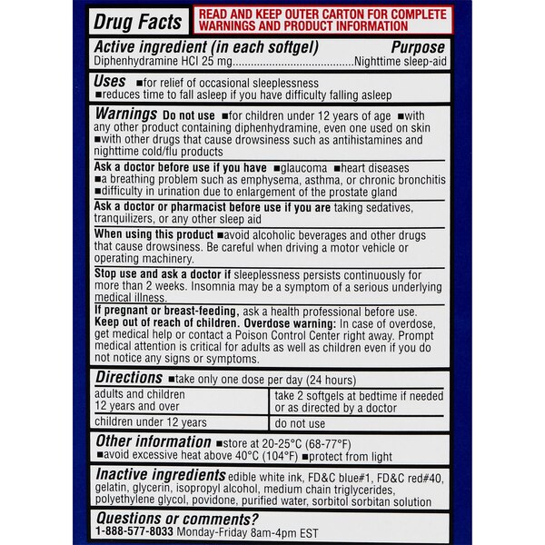 CVS Health Nighttime Sleep Aid Softgels