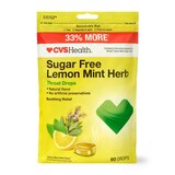 CVS Health Sugar Free Lemon Mint Herb Cough Drops, 60 CT, thumbnail image