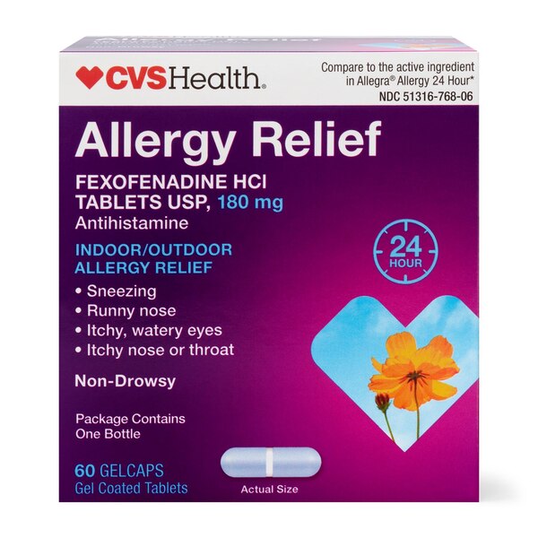 CVS Health Allergy Relief Gelcaps, 60 CT