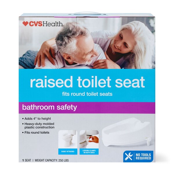 CVS Health Raised Toilet Seat with Lock