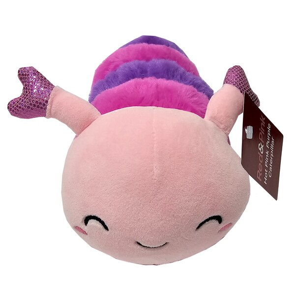 Red & Pink Valentine's Caterpillar Plush, Hot Pink & Purple, 11.5 in