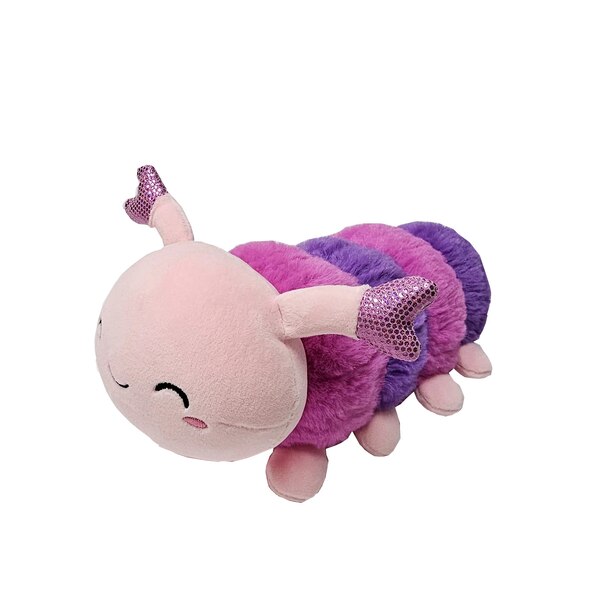 Red & Pink Valentine's Caterpillar Plush, Hot Pink & Purple, 11.5 in