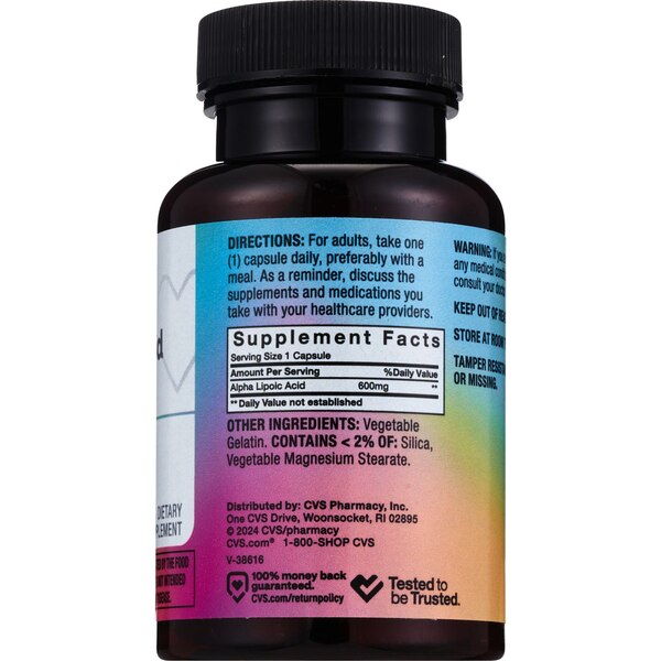 CVS Health Alpha Lipoic Acid 600mg, 60 CT