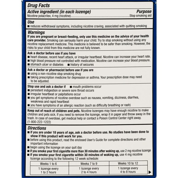 CVS Health Nicotine Lozenges 4mg, Coated Ice Mint, 80 CT