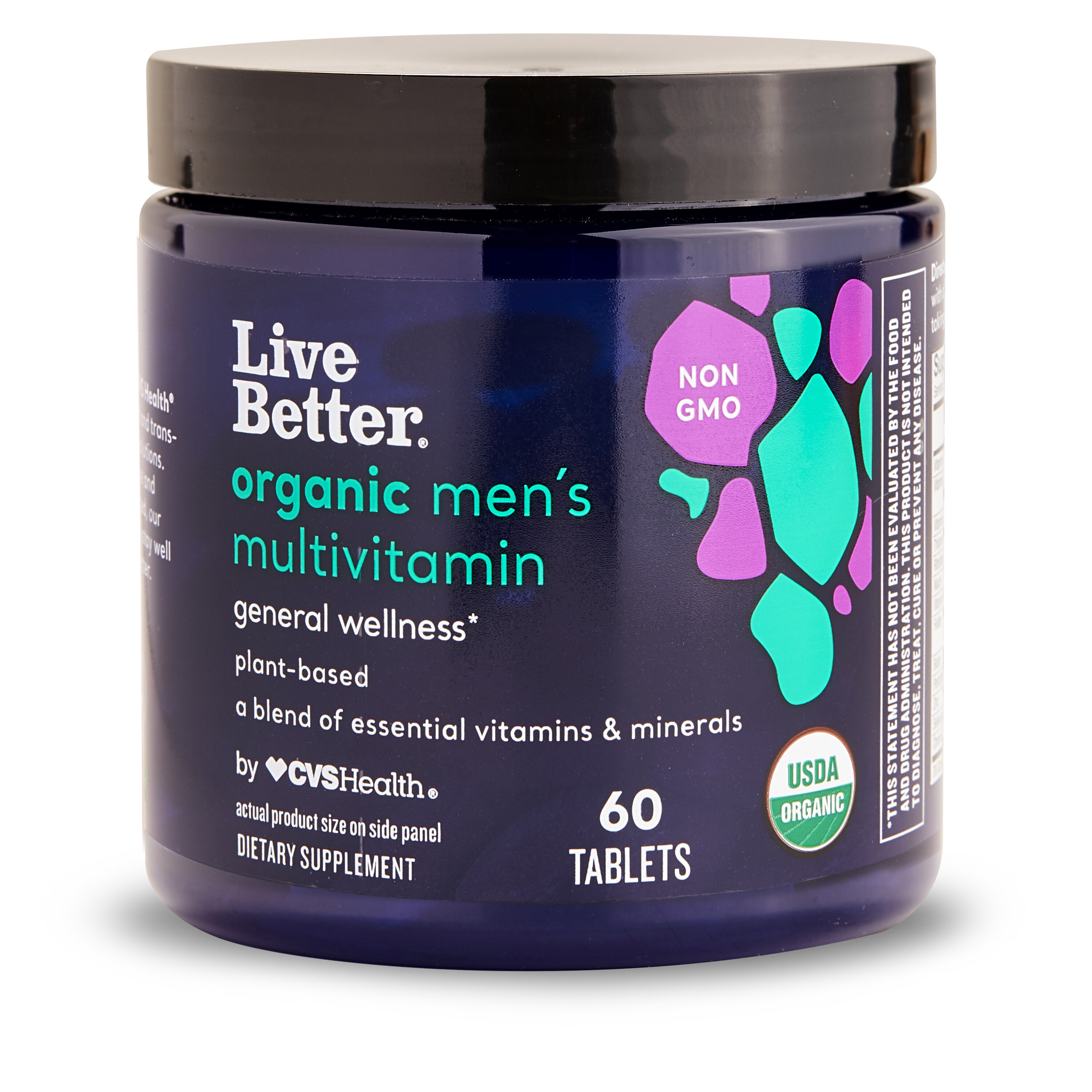 Live Better - Suplemento multivitamínico orgánico para hombres, 60 u.