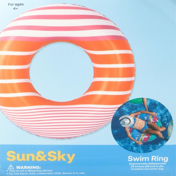 Sun & Sky Swim Ring, Assorted Colors, 35 in