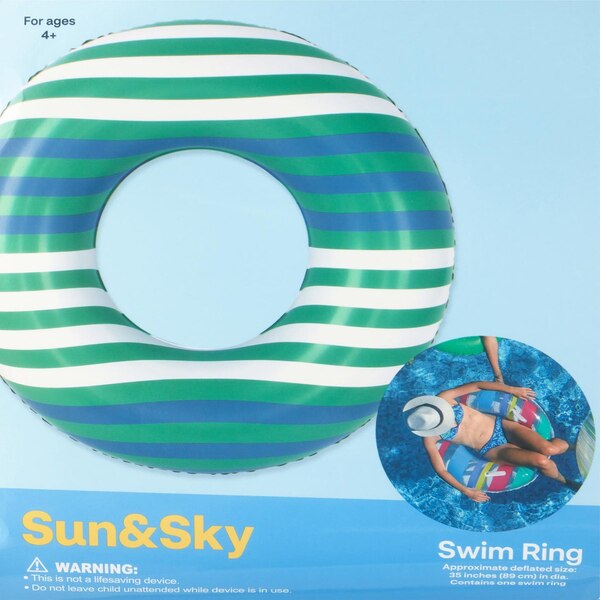 Sun & Sky Swim Ring, Assorted Colors, 35 in