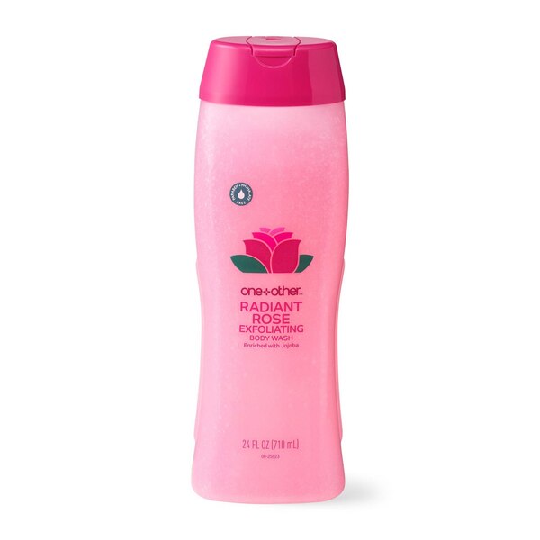 one+other Exfoliating Body Wash, 24 oz, Radiant Rose