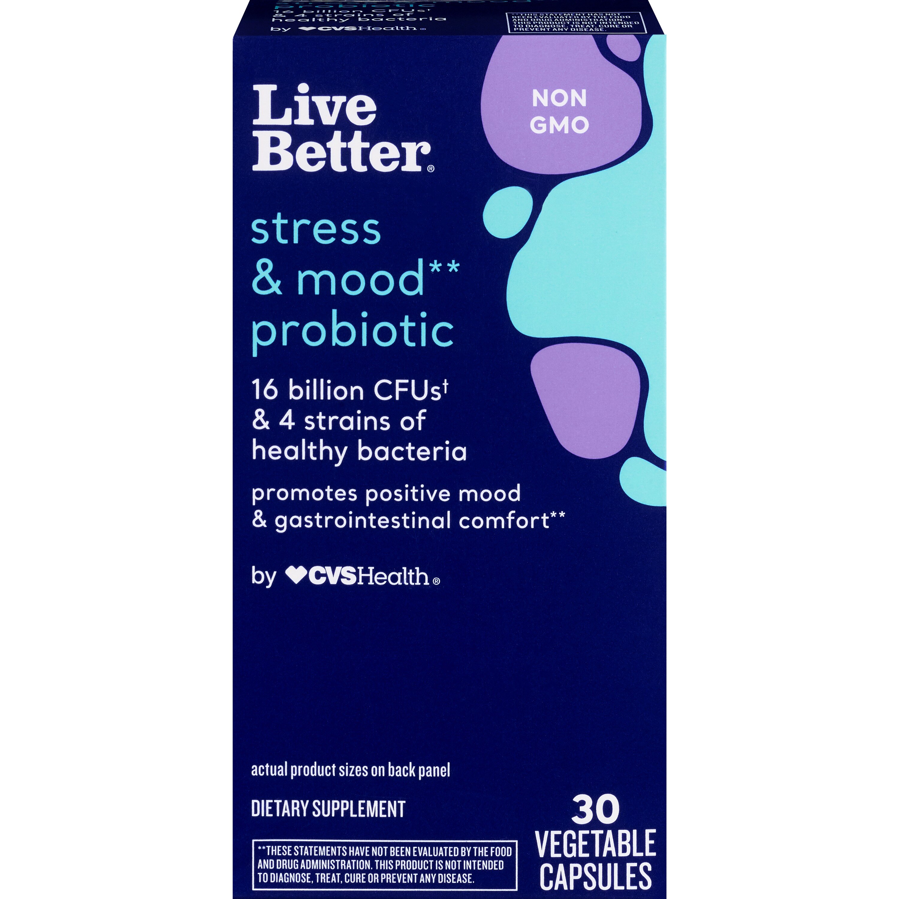 Live Better Stress And Mood Probiotic - Suplemento dietario, 30 u.