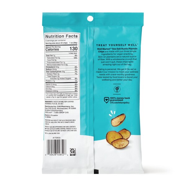 Well Market Sea Salt Plantain Chips, 5 oz