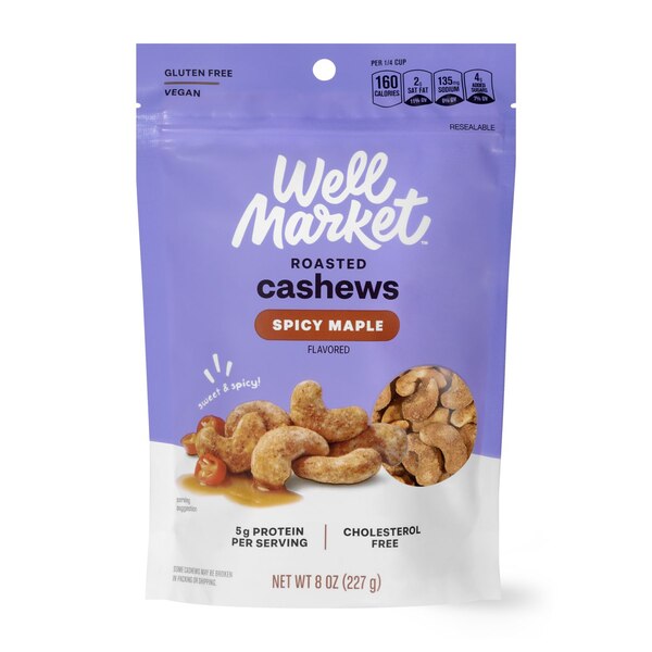 Well Market Roasted Spicy Maple Cashews, 8 oz