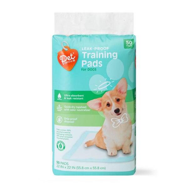 Pet Central Leak Proof Training Pads, 22 x 22 in, 50 ct
