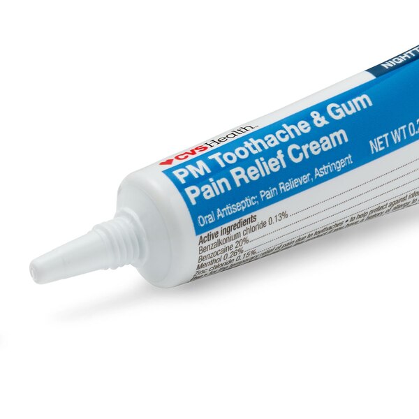 CVS Health PM Toothache & Gum Pain Relief Nighttime Cream, 0.25 OZ