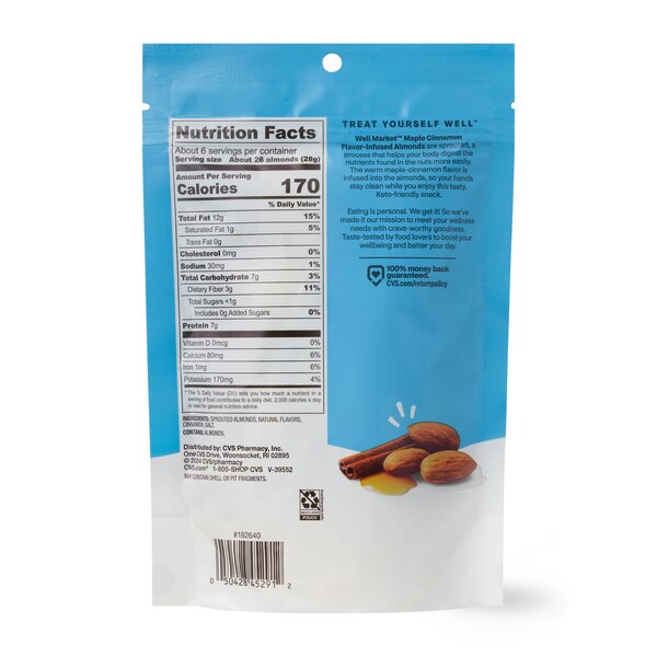 Well Market Maple Cinnamon Sprouted Almonds, 6 oz