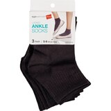 Style Essentials by Hanes Ladies' Ankle Socks 3 Pairs, Size 5-9, thumbnail image