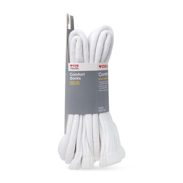 CVS Health Crew Comfort Socks for Diabetics, 2 Pairs