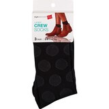 Style Essentials by Hanes Ladies' Crew Socks 3 Pairs, Size 5-9, Assorted Black Pack, thumbnail image