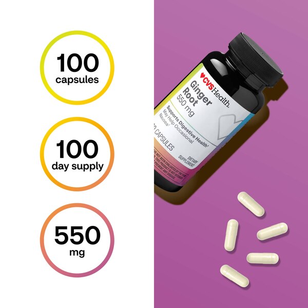 CVS Health Ginger Root Capsules, 100 CT