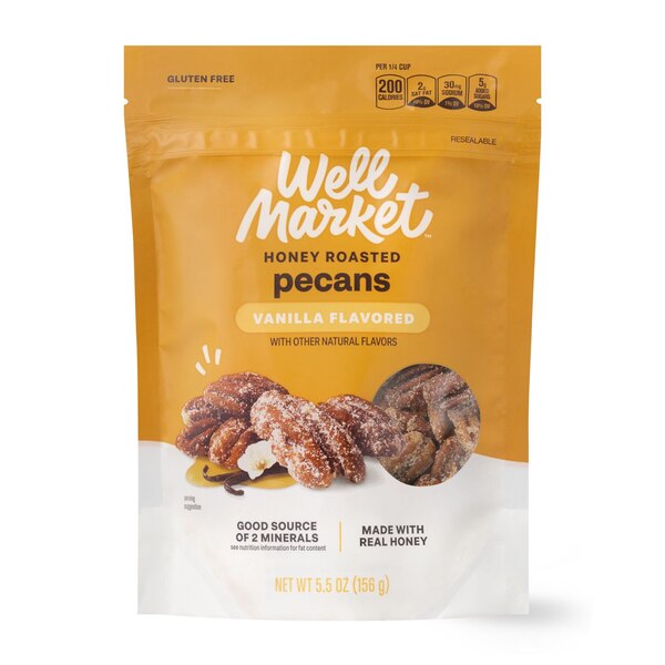 Well Market Vanilla Honey Roasted Pecans, 5.5 oz