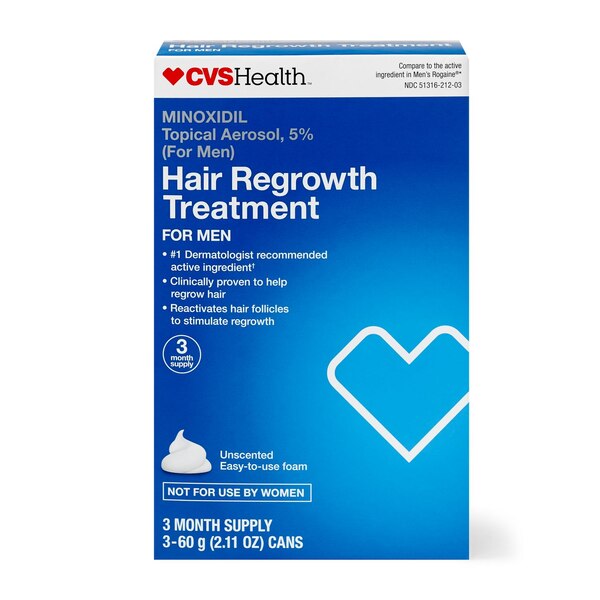 CVS Health Minoxidil Topical Aerosol, 5% (Foam) Hair Regrowth Treatment for Men