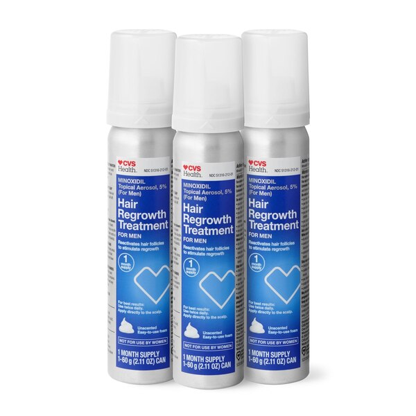 CVS Health Minoxidil Topical Aerosol, 5% (Foam) Hair Regrowth Treatment for Men