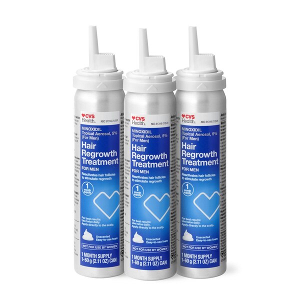 CVS Health Minoxidil Topical Aerosol, 5% (Foam) Hair Regrowth Treatment for Men