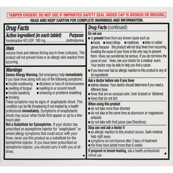CVS Health Allergy & Hives Relief Tablets, 30 CT