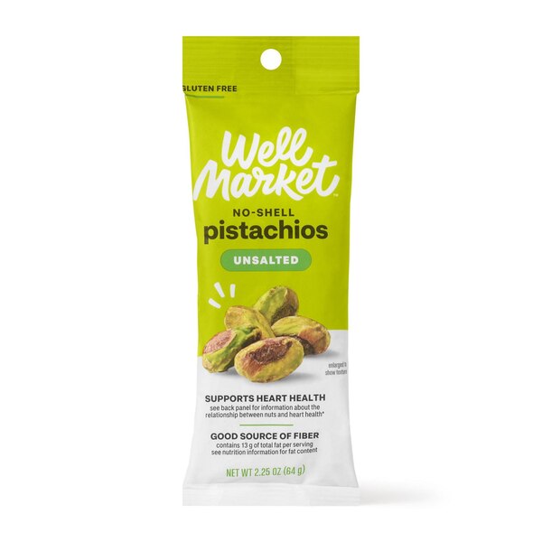 Well Market Roasted Pistachio Kernels, Unsalted, 2.25 oz