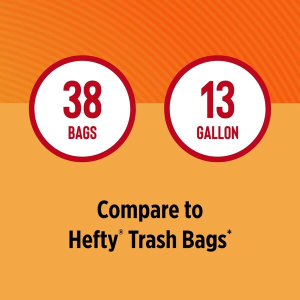 Total Home Tall Kitchen Trash Bags, White, 38 ct