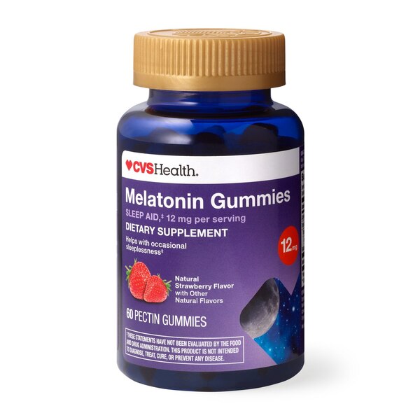 CVS Health Melatonin Gummies 12mg, Strawberry, 60 CT